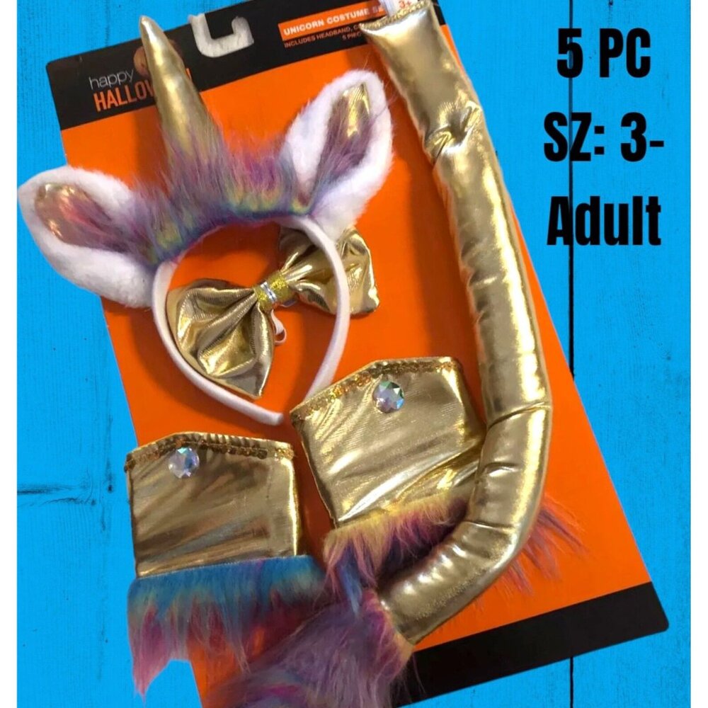 UNICORN-5 PC- Gold Accessory Set Dress Up/Cosplay Halloween Costume-NEW All Ages